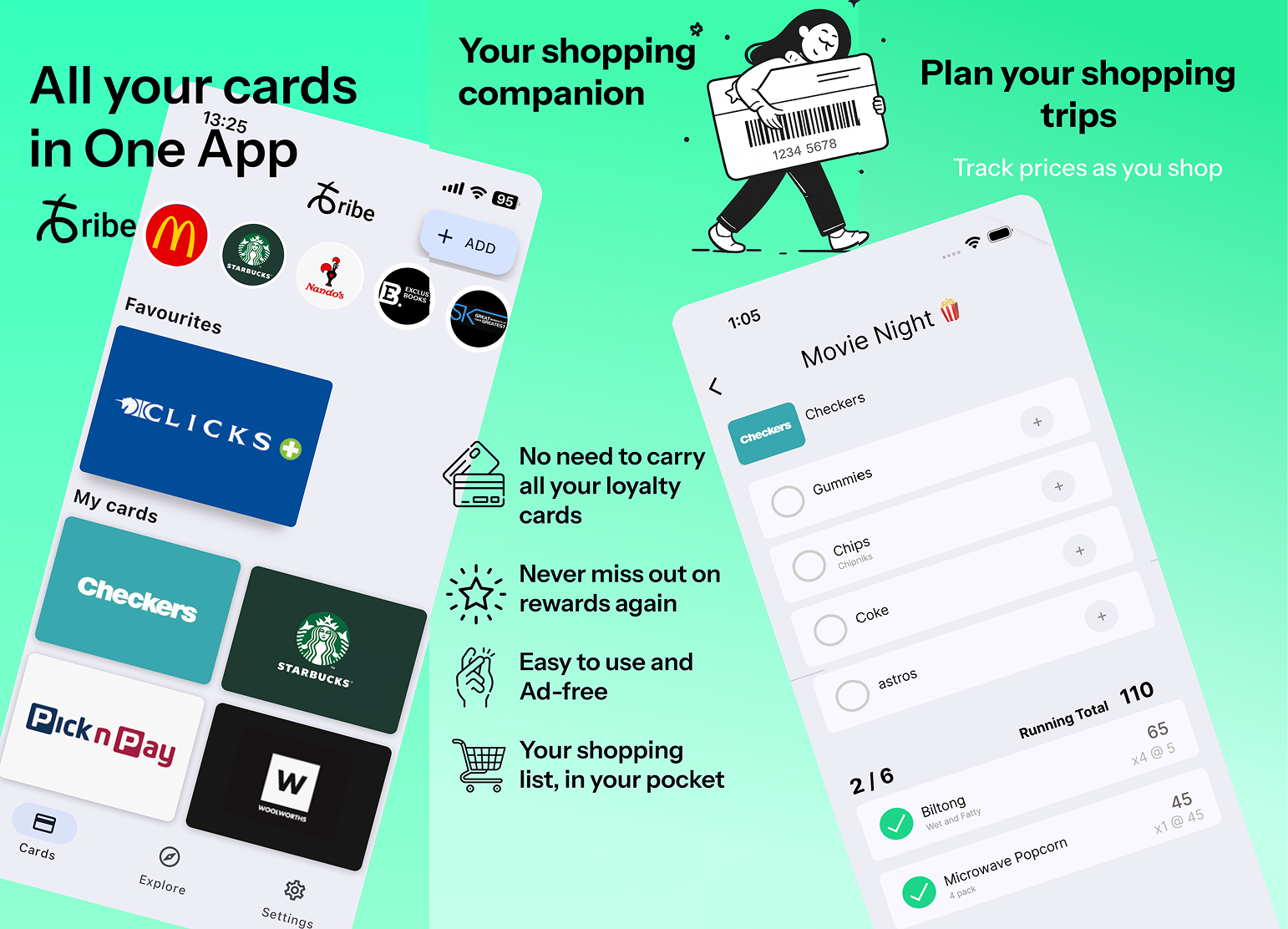 Shopping basket and mobile phone